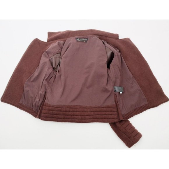 AllSaints US 8 jacket 100% cashmere biker mocha brown sweater - Picture 13 of 14